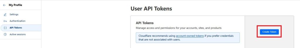 cloudflare的API Token 1
